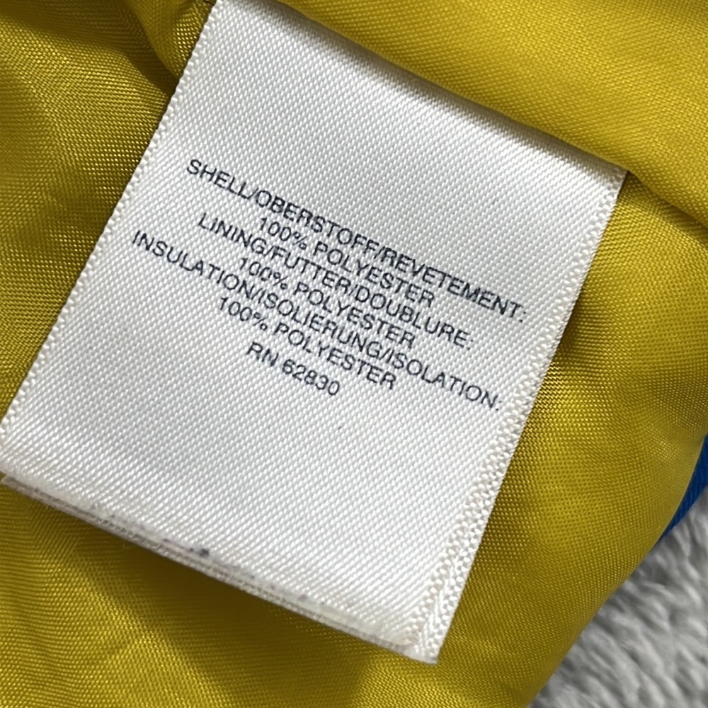 Lands End M 10-12 Blue Yellow Full Zip Lined Coat - Picture 9 of 13